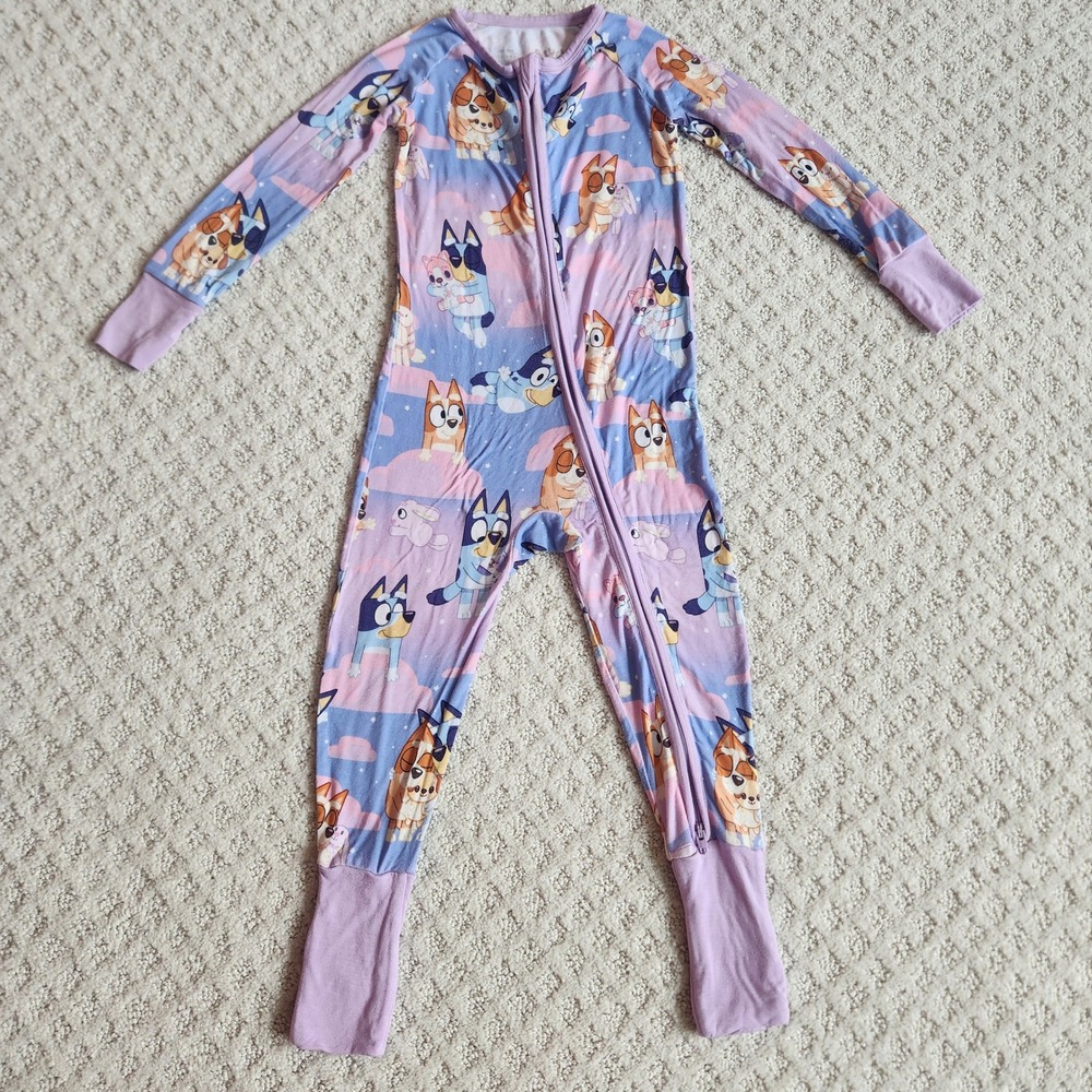 Little Sleepies Bluey Bingo Purple Bamboo Zippy Sleeper 18-24 Months